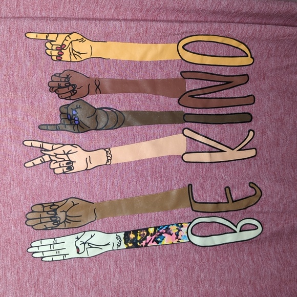 Light Red ASL Sign Language "Be Kind" T-shirt Short Sleeve Men's Size S - Picture 3 of 6